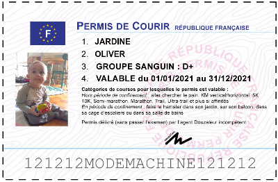 Votre permis de courir personnalisé