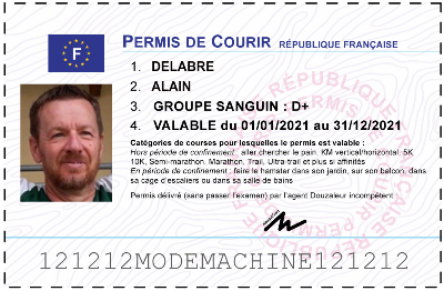 Votre permis de courir personnalisé