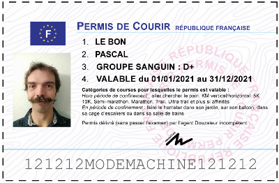 Votre permis de courir personnalisé