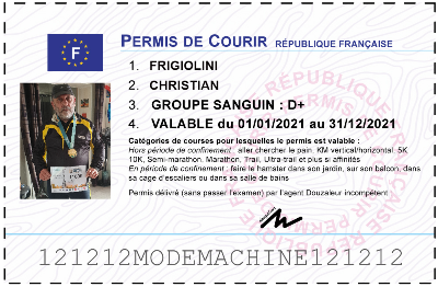 Votre permis de courir personnalisé