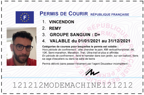Votre permis de courir personnalisé