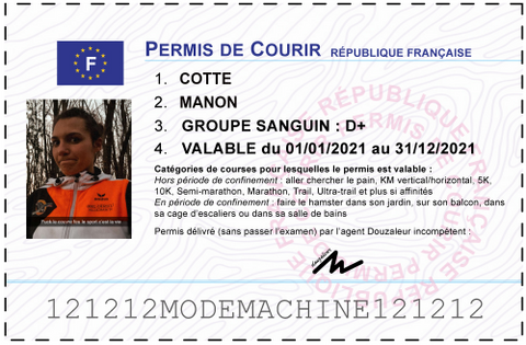 Votre permis de courir personnalisé