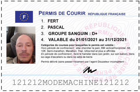 Votre permis de courir personnalisé