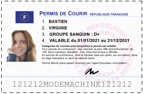 Votre permis de courir personnalisé